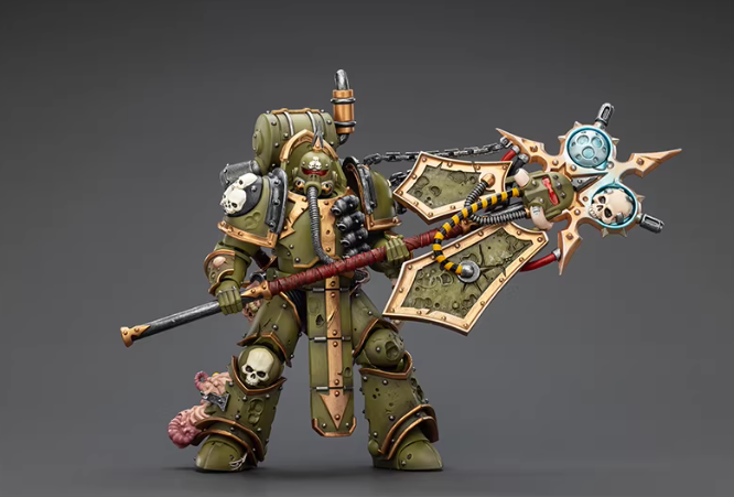 Death Guard Plague Marine Icon bearer with Boltgun and Plague knife