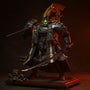 Flowing dark fabric samurai cape with wire movement draped over featureless 1/12 scale action figure in sengoku diorama with warm LED lighting and incense smoke