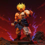 Dark blue-black fabric cape with wire-shaped flowing edges draped on a muscular 1/12 action figure against a rocky battle terrain with energy aura and red/blue rim lighting.