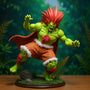 Soft fabric cape with wire-edged flowing drape on 1/12 action figure in jungle diorama with rocks and moss, high-contrast lighting.