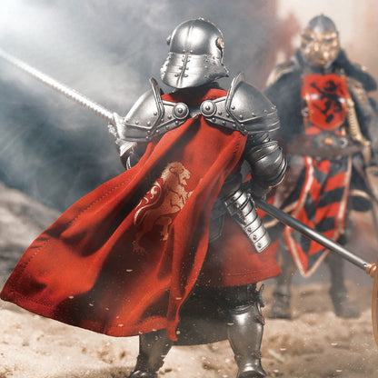 Replacement Cape for 7 Inch Action Figure, Red Black Soft Goods Cloak for Lion Knight