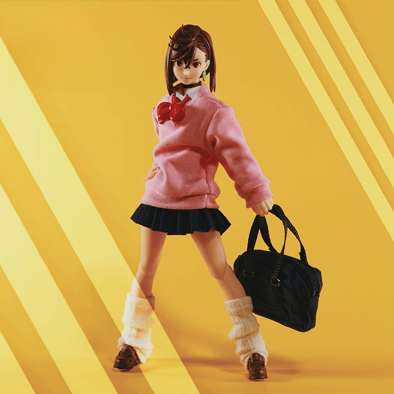 Replacement School Uniform Set for 1/12 Action Figure, Soft Goods Outfit for Momo Ayase Dandadan