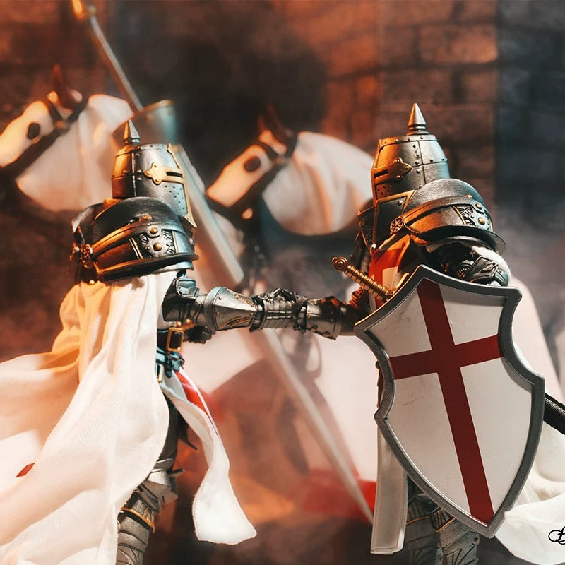Replacement War Standard Set for 6 Inch Action Figure, Mythic Legions Crusader Banner with Pole