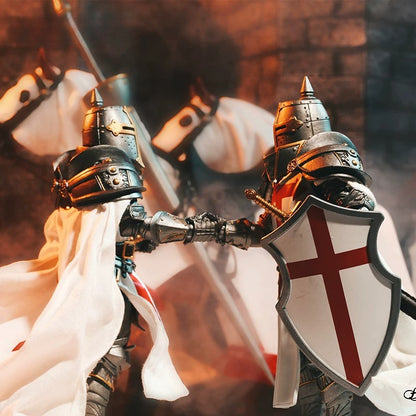 Replacement War Standard Set for 6 Inch Action Figure, Mythic Legions Crusader Banner with Pole