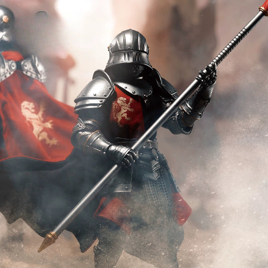 Replacement Cape for 7 Inch Action Figure, Red Black Soft Goods Cloak for Lion Knight