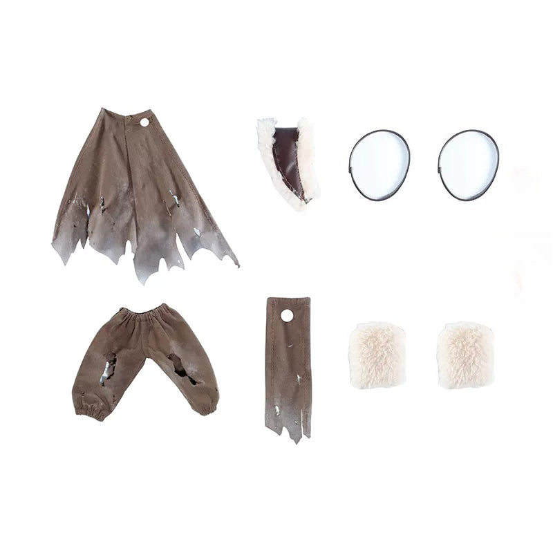Replacement Cape Set for 1/12 Action Figure, Snow Damaged Cloak for Skeleton