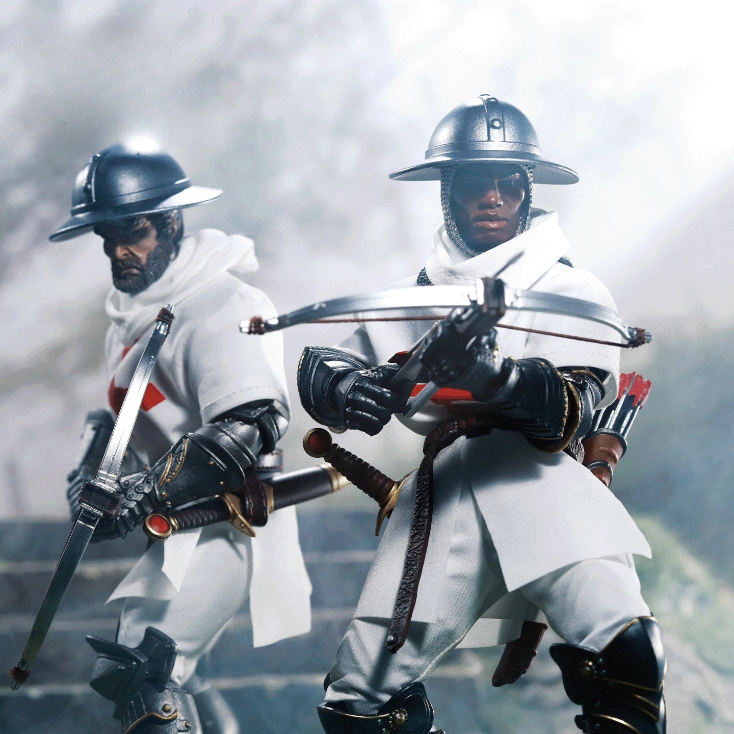 Replacement Cape Set for 1/12 Action Figure, Soft Goods Cloak for Crusader Archer