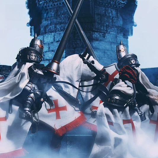 Replacement War Standard Set for 6 Inch Action Figure, Mythic Legions Crusader Banner with Pole