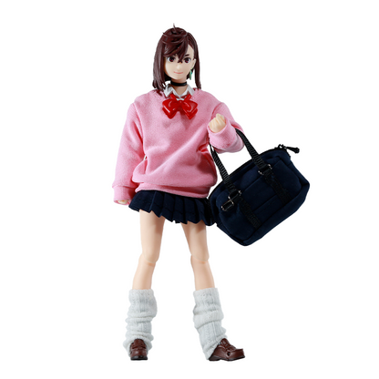 Replacement School Uniform Set for 1/12 Action Figure, Soft Goods Outfit for Momo Ayase Dandadan