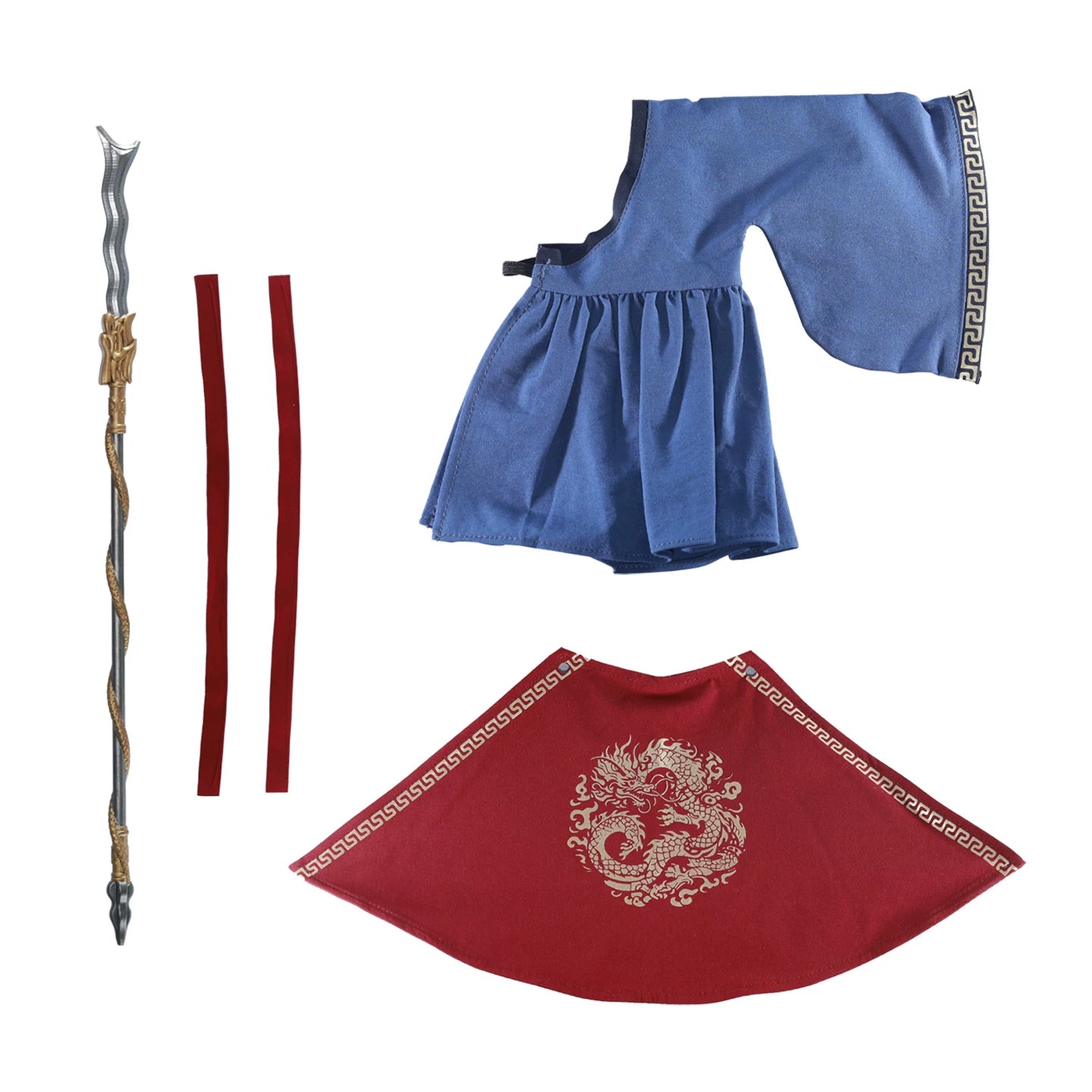 Replacement Cape Set for 7 Inch Action Figure, Chinese Style Cloak for Panda General Wu Qinglong