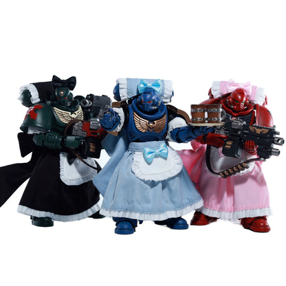 Maid Costume Set for 1/18 Action Figure, Soft Goods Cape & Dress for 4-5 Inch Figures