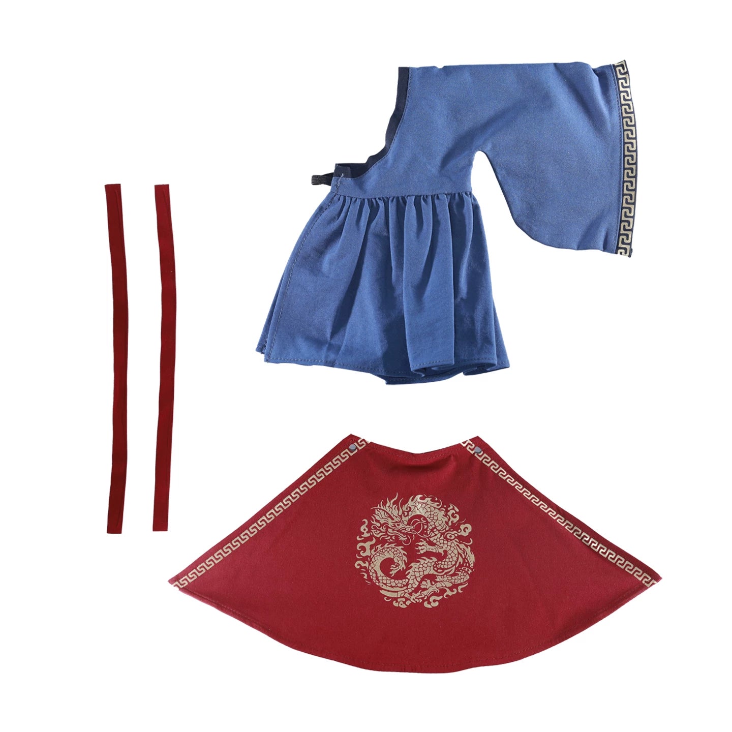 Replacement Cape Set for 7 Inch Action Figure, Chinese Style Cloak for Panda General Wu Qinglong