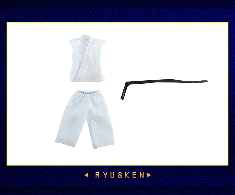 Replacement Cloth Set for 1/12 Action Figure, Soft Goods Gi Outfit for Ryu Ken Street Fighter II