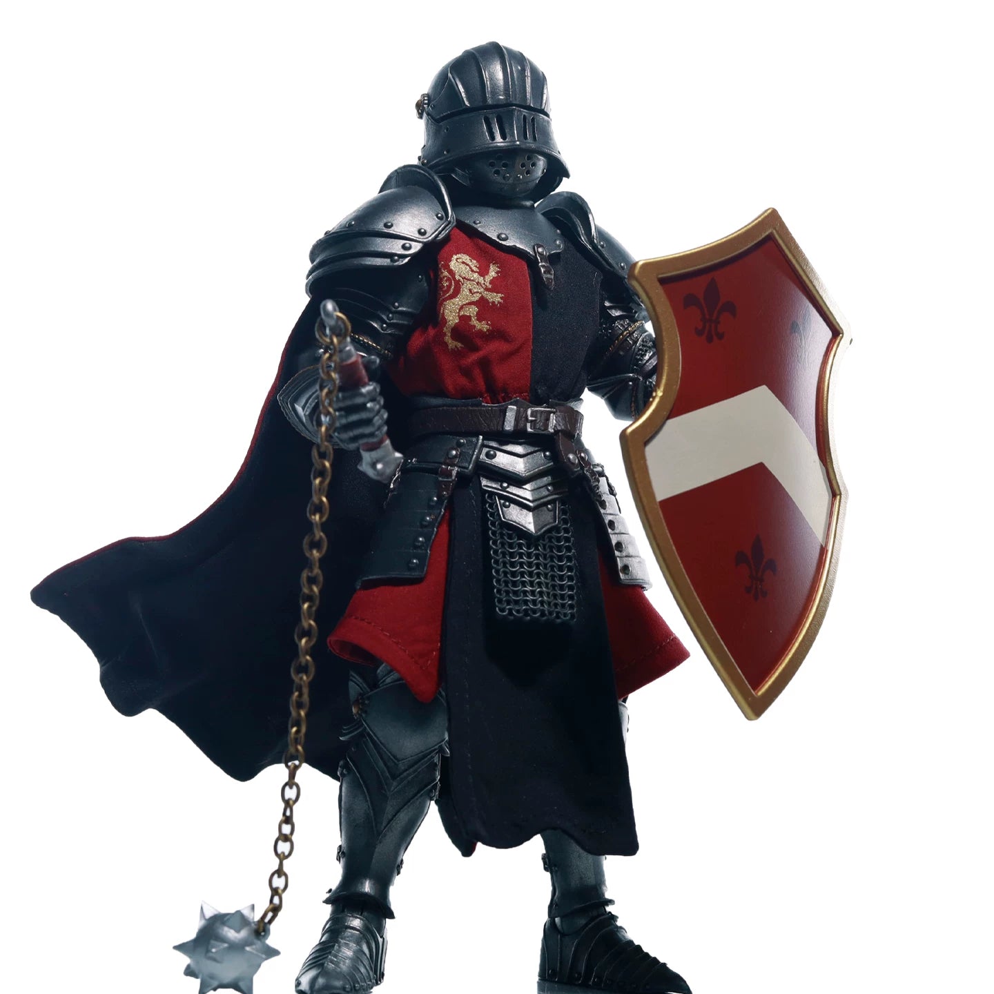 Replacement Cape for 7 Inch Action Figure, Red Black Soft Goods Cloak for Lion Knight