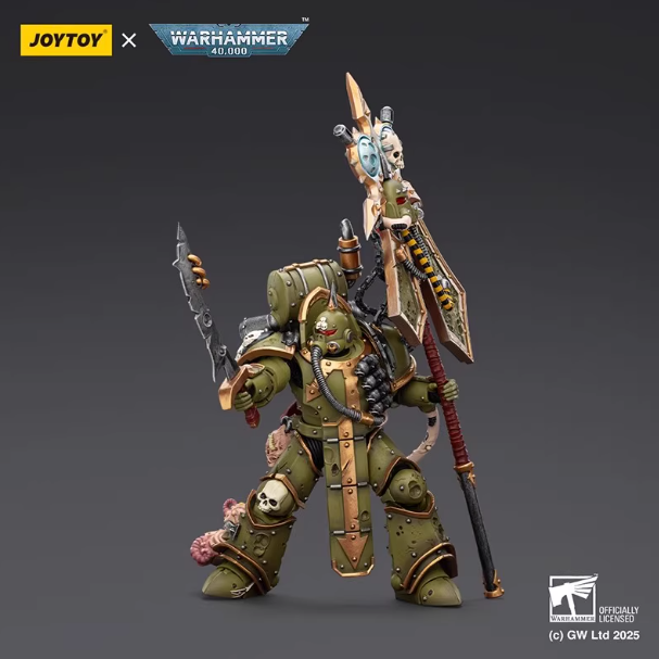 Pre-order Death Guard Plague Marine Icon bearer with Boltgun and Plague knife