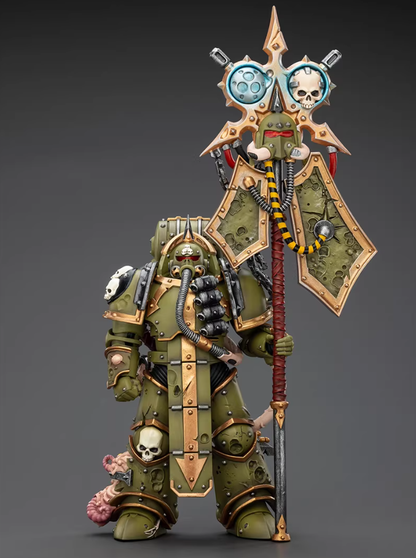 Pre-order Death Guard Plague Marine Icon bearer with Boltgun and Plague knife