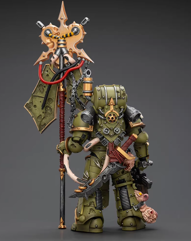 Pre-order Death Guard Plague Marine Icon bearer with Boltgun and Plague knife