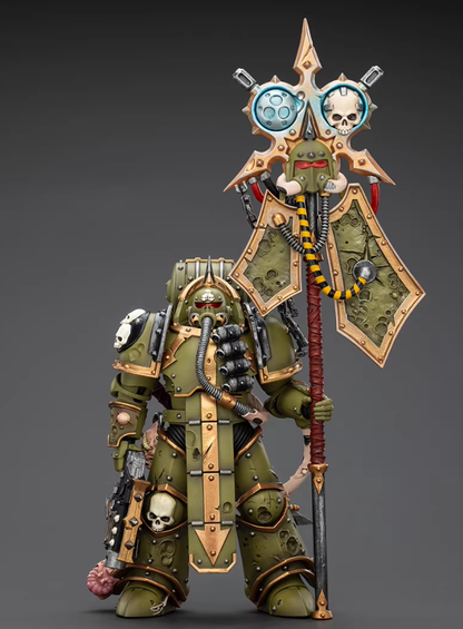 Pre-order Death Guard Plague Marine Icon bearer with Boltgun and Plague knife