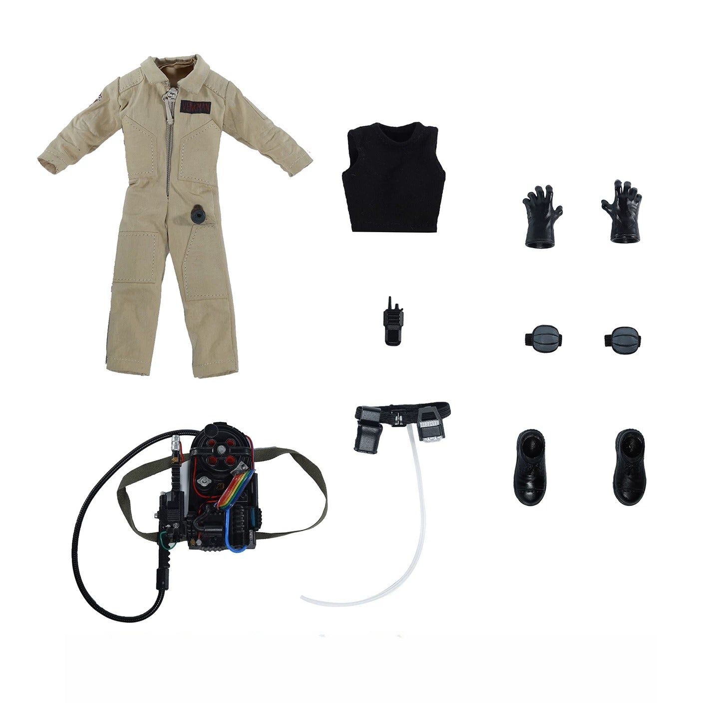 Replacement Cloth Set for 1/12 Action Figure, Ghostbusters Style Costume for Skeleton