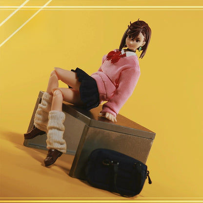 Replacement School Uniform Set for 1/12 Action Figure, Soft Goods Outfit for Momo Ayase Dandadan