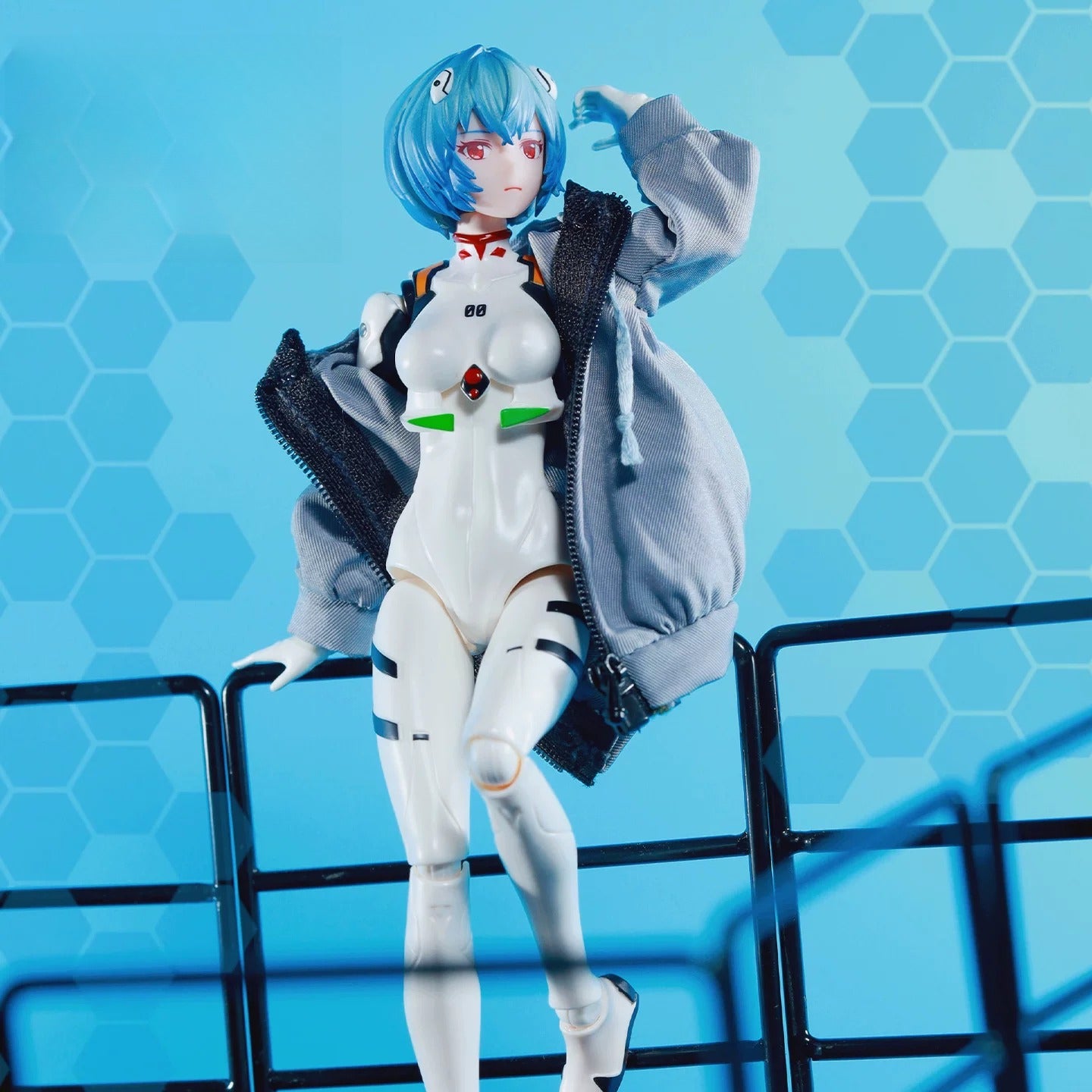 Replacement Jacket for 1/12 Action Figure, Soft Goods Coat for Rei Ayanami Evangelion
