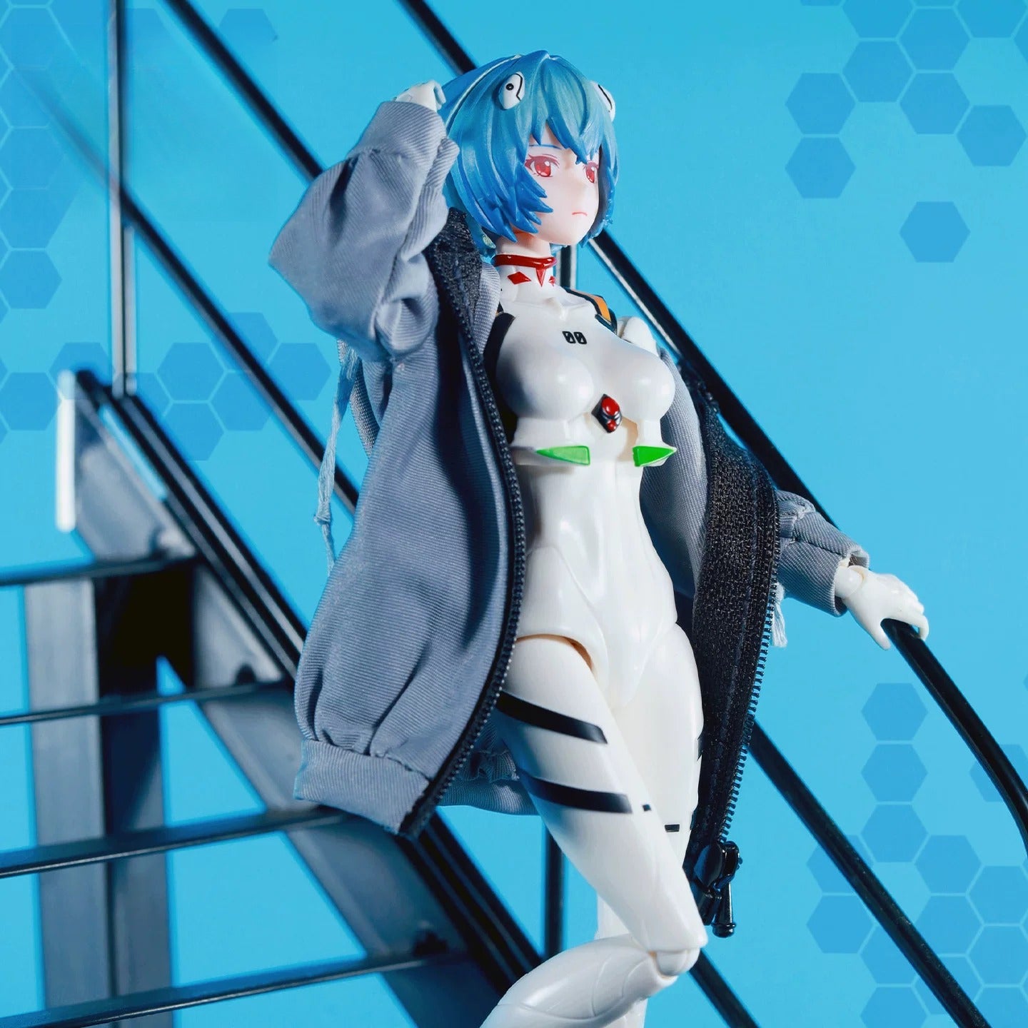 Replacement Jacket for 1/12 Action Figure, Soft Goods Coat for Rei Ayanami Evangelion