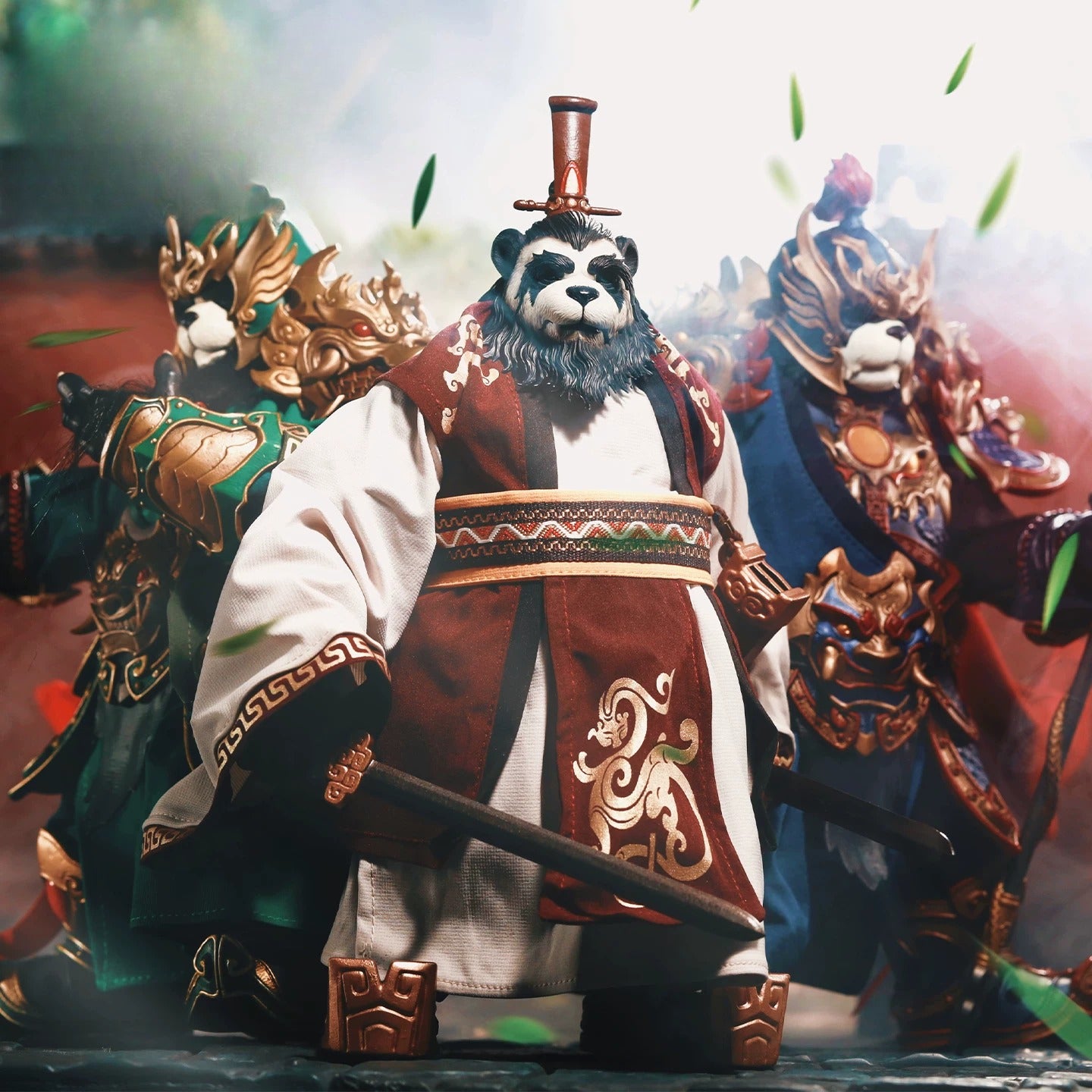 Replacement Cape for 7 Inch Action Figure, Chinese Style Cloak for Panda General Wu Qinglie