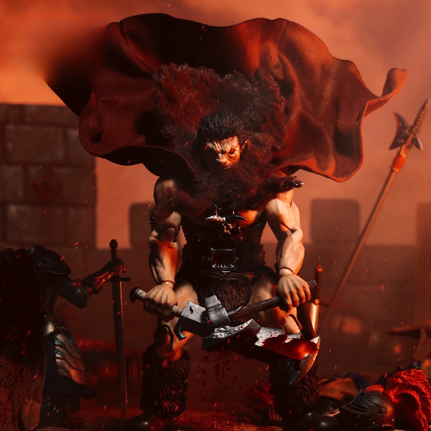 Replacement Cape for 1/12 Action Figure, Faux Fur Cloak for Zodd Berserk