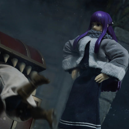 Replacement Winter Coat for 1/12 Action Figure, Soft Goods Outfit for Fern Frieren with Suitcase